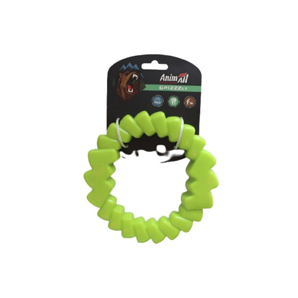 Іграшка для собак для ласощів у формі кільця зелена AnimAll GrizZzly 16.5х16.5х4.2 см