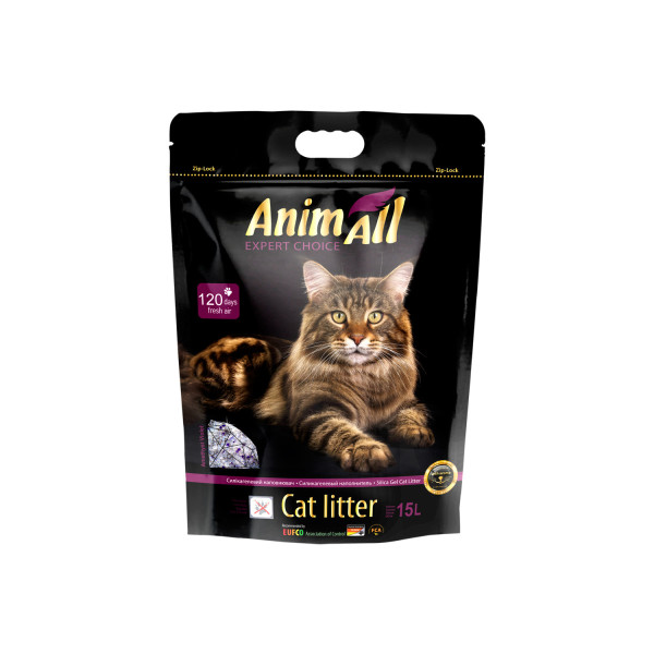 AnimAll (Энимал) Premium Фиолетовый Аметист - Наполнитель для кошачьего туалета силикагелевый 15 л