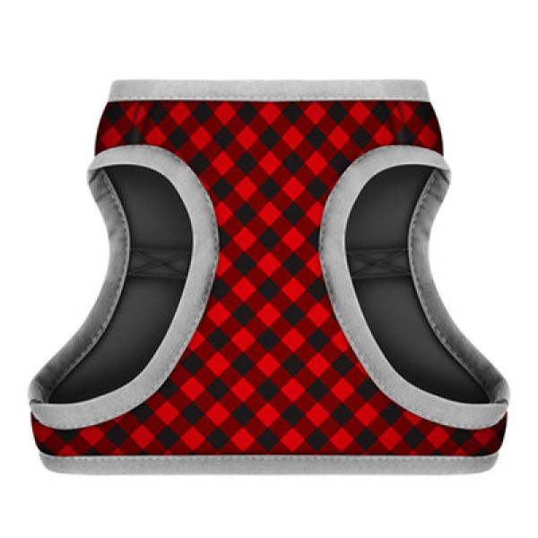 Шлея, "Шотландка червона", ОГ 24-27 см, ОШ 18-20 см, XS1, WAUDOG Clothes c QR