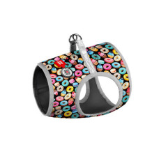 Шлея, "Пончики", ОГ 24-27 см, ОШ 18-20 см, XS1, WAUDOG Clothes c QR