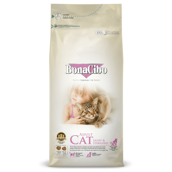 BonaCibo (Бонасибо) Adult Cat Light & Sterilized - Сухой корм для стерилизованных котов с лишним весом 15 кг