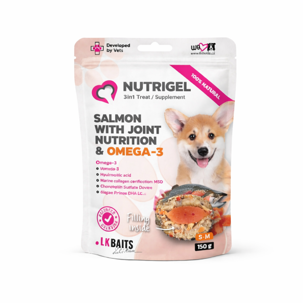 LК Baits (ЛК Бейтс) Dog Nutrigel Adult Small & Medium Breed Salmon & Omega-3 - Лакомство для взрослых собак мелких и средних пород для суставов с мясом лосося и омега-3 150 г