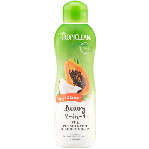 Tropical Clean (Тропикал Клин) Pet Shampoo&Conditioner Luxury 2in1 Papaya&Coconut - Шампунь-кондиционер для кошек и собак увлажняющий с папаей и кокосом 355 мл