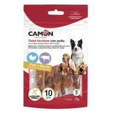Camon (Камон) Dog Treats Twisted Sticks With Beef Skin&Chicken - Ласощі для собак кручені палички з яловичою шкірою та куркою 70 г