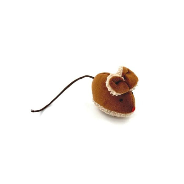 Hippie Pet (Хиппи Пэт) Cat Toy Mouse with Bow Ears Brown - Игрушка для котов мышка с ушками бантиком коричневая 6.5 см