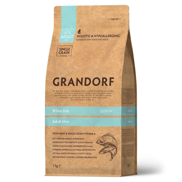 Grandorf (Грандорф) White Fish Mini - Сухой корм для взрослых собак мелких пород с рыбой 1 кг