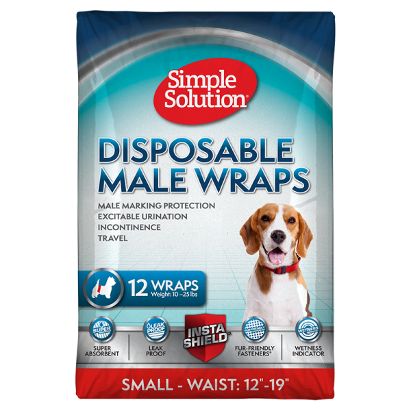 Simple Solution (Симпл Солюшн) Disposable Wrap For Male Dogs - Влагоуборочный поясок для псов 12 шт
