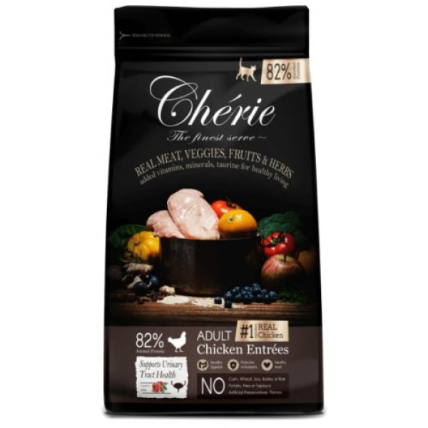 Cherie (Чери) Dry Food Healthy Urinary Tract Cat Adult Chicken Entrees - Полнорационный сухой корм для взрослых котов поддерживает здоровье мочевыводящих путей с курицей 400 г