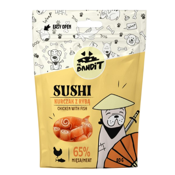 Mr. Bandit (Мр. Бандит) Dog Sushi Chicken&Fish - Лакомство для собак суши с курицей и рыбой 80 г
