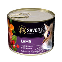 Savory (Сейвори) With Lamb - Влажный корм для стерилизованных кошек, с ягненком, 200 г