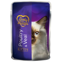 Lovely Hunter (Лавли Хантер) Kitten with Poultry and Veal - Влажный корм для котят с мясом птицы и телятиной 85 г
