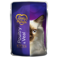 Lovely Hunter (Лавли Хантер) Kitten with Poultry and Veal - Влажный корм для котят с мясом птицы и телятиной 85 г