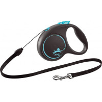 FLEXI BLACK DESIGN BLUE (5 М; ДО 12 КГ) повідець-рулетка для собак - S