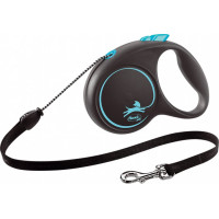 FLEXI BLACK DESIGN BLUE (5 М; ДО 20 КГ) повідець-рулетка для собак - M