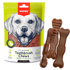 Wanpy (Ванпі) Toothbrush Chew Beef - Ласощі для собак, зубна щітка зі смаком яловичини 100 г