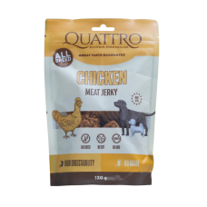 Quattro (Кватро) Dog Grain Free Chicken Jerky Adult All Breeds - Лакомство беззерновое для взрослых собак всех пород джерки с мясом курицы 130 г