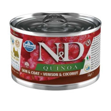 Farmina Dog Grain Free N&D Quinoa Venison & Coconut Adult Mini - Влажный беззерновой корм для взрослых собак мелких пород с пищевой аллергией, с олениной, киноа и кокосом 140 г