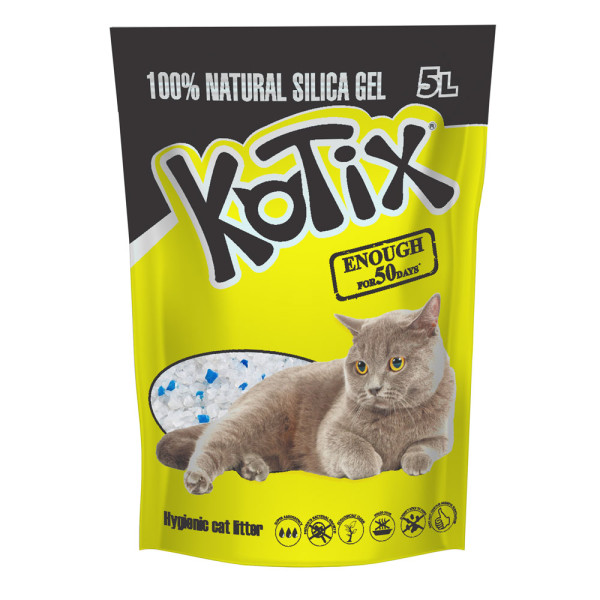 Kotix (Котикс) Natural Silica Gel - Наполнитель силикагелевый для кошачьих туалетов 5 л