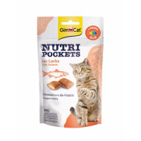 GimCat (Джимкет) Nutri Pockets Salmon & Omega 3/6 - Витаминное лакомство для котов с лососем и Омега 3/6 0.06 кг