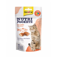 GimCat (Джимкет) Nutri Pockets Salmon & Omega 3/6 - Вітамінні ласощі для котів з лососем та Омега 3/6 0.06 кг