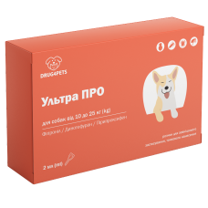 Ультра ПРО - Краплі від бліх і кліщів для собак вагою 10-25 кг 1 піпетка по 2 мл