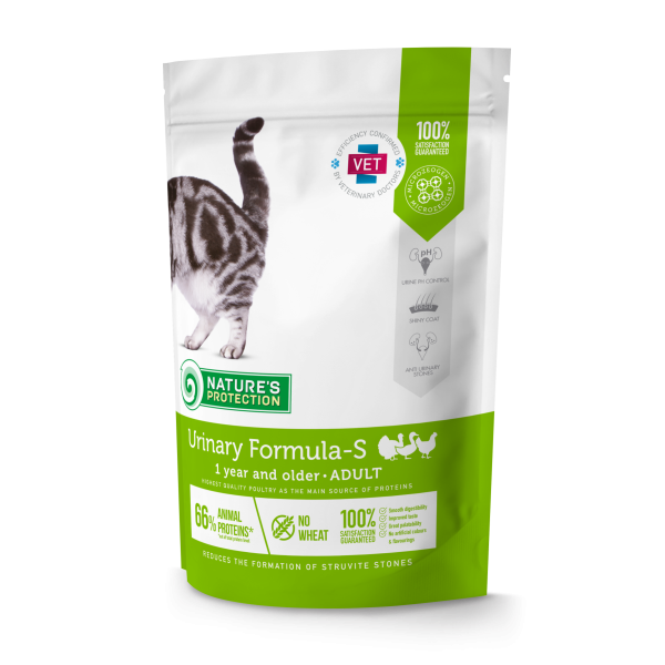 Nature’s Protection (Натур Протекшн) Cat Urinary Formula-S - Сухой корм для котов для профилактики и лечения мочекаменной болезни с птицей 0.4 кг