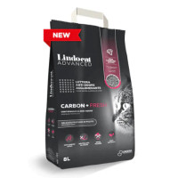 Lindocat (Линдокет) Advanced Carbon + Fresh - Наполнитель для кошачьих туалетов бентонитовый белый с активированным углем 8 л