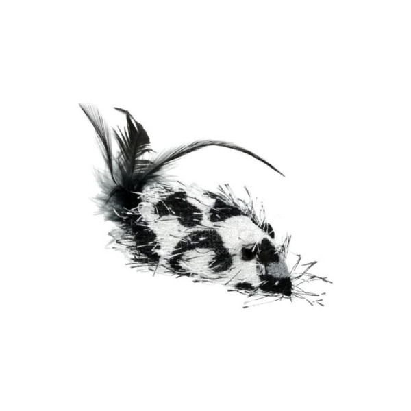 Hippie Pet (Хиппи Пэт) Cat Toy Mouse with Feathers Gray - Игрушка для котов мышка с перьями серая 7.5 см