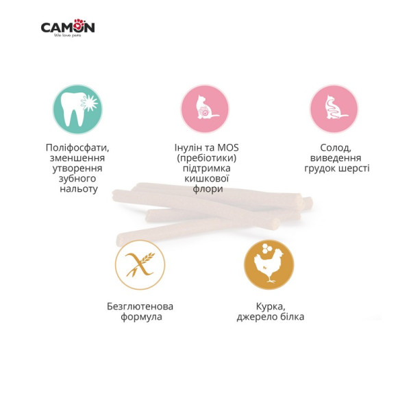 Camon (Камон) Cat Treats Sticks With Chicken - Лакомство для кошек палочки с курицей 60 г