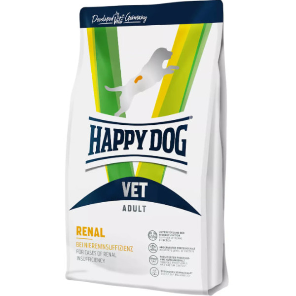 Happy Dog (Хепи Дог) Vet Diet Salmon & Rice Renal Adult All Breeds - Сухой лечебный корм для взрослых собак всех пород при заболевании почек с мясом лосося и рисом 4 кг
