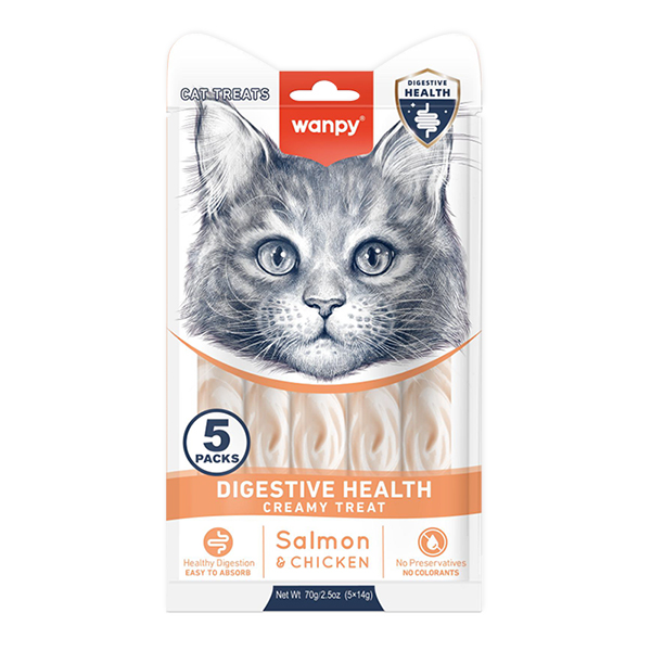 Wanpy (Ванпи) Functional Creamy Lickable Treat Digestive Health - Функциональное жидкое лакомство для кошек с чувствительным пищеварением 70 г