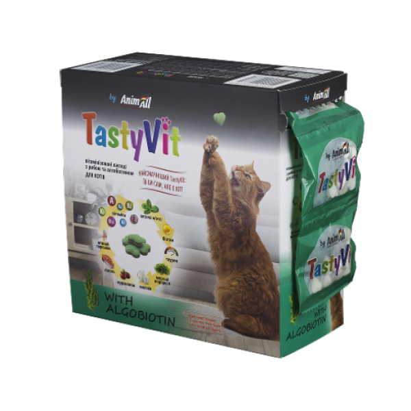 AnimAll (Энимал) TastyVit Cat Fish - Витаминизированное лакомство для кошек с рыбой и алгобиотином 600 шт.