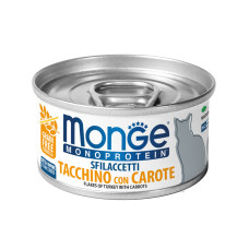 Monge (Монж) Cat Grain Free Turkey & Carrot Monoprotein Adult - Вологий беззерновий монопротеїновий корм для дорослих котів пластівці з м’ясом індички та морквою 80 г