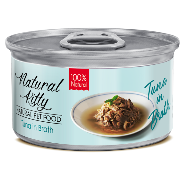 Natural Kitty (Нейчерал Китти) Broth Series Tuna in Broth - Влажный дополнительный корм для кошек тунец в бульоне 80 г