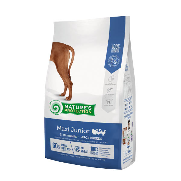 Nature\'s Protection (Натур Протекшн) Care Dog Maxi Junior Large Breeds - Сухой корм для юниоров больших пород с мясом птицы 4 кг