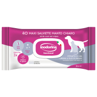 Inodorina (Инодорина) Estratto Di Uva Ursina E Olio Di Argan - Влажные салфетки для собак и кошек с белой шерстью с экстрактом брусники аргановым маслом и ароматом тиаре 40 шт