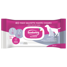 Inodorina (Інодоріна) Functional Estratto Di Uva Ursina E Olio Di Argan - Вологі серветки для собак та котів з білою шерстю з екстрактом брусниці аргановою олією та ароматом тіаре 40 шт