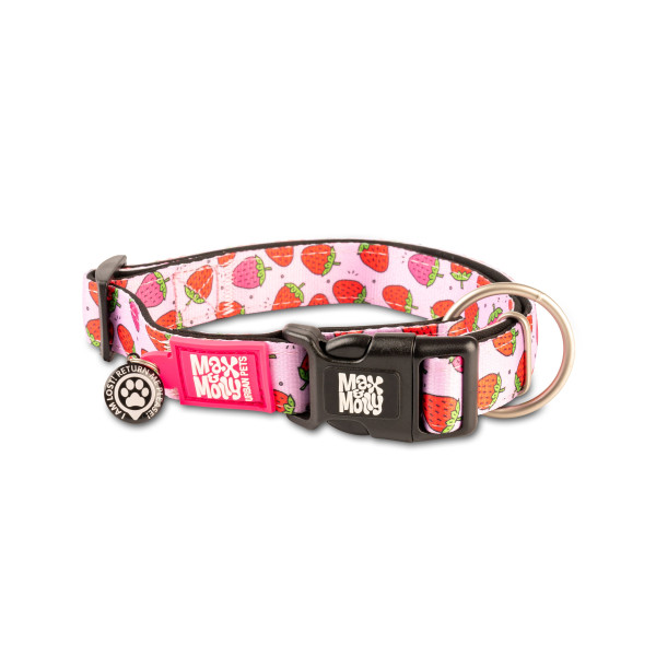 Max & Molly (Макс Молли) Smart ID Collar Strawberry Dream XS - Ошейник для собак с принтом клубничная мечта