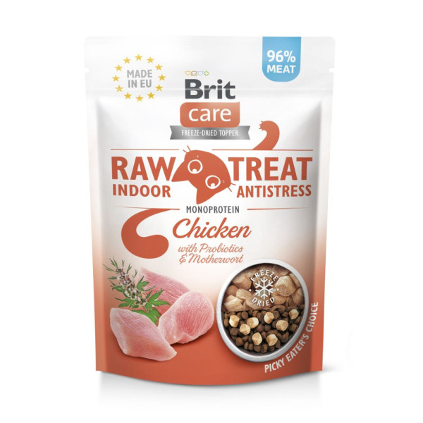 Brit (Брит) Raw Treat Indoor & Antistress Freeze-dried - Лакомство для кошек с курицей, 40 г