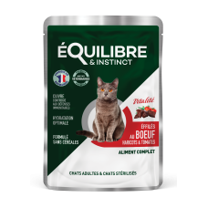 Equilibre & Instinct (Еквілібре & Інстинкт) Cat Sterilised Beef, Beans & Tomatoes - Вологий корм для стерилізованих котів яловичиною, квасолею й томатами 85 г