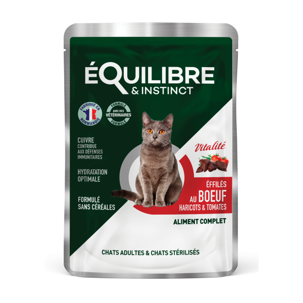 Equilibre & Instinct (Эквилибре & Инстинкт) Cat Sterilised Beef, Beans & Tomatoes - Влажный корм для стерилизованных кошек говядиной, фасолью и томатами 85 г