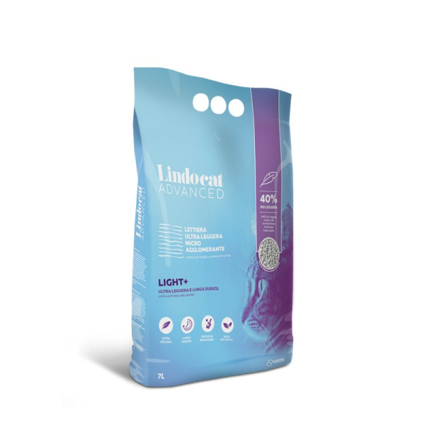 Lindocat (Линдокет) Advanced Light+ - Наполнитель для кошачьих туалетов бентонитовый белый ультралегкий 7 л