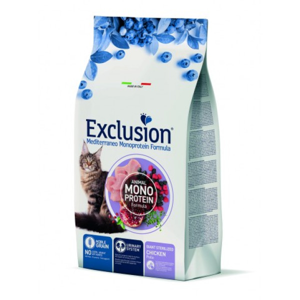 Exclusion (Эксклюжн) Cat Adult Giant Sterilized Chicken - Сухой корм для взрослых стерилизованных котов больших пород с мясом курицы 1.5 кг