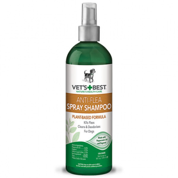 Vet's Best (Ветс Бест) Natural Anti-Flea Spray Shampoo - Шампунь-спрей от блох и клещей для котов и собак 470 мл