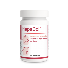 Dolfos (Долфос) Cat & Dog HepaDol - Добавка для котів та собак будь-якого віку для захисту та відновлення печінки 60 таб.
