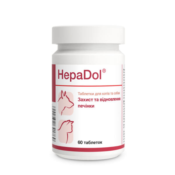 Dolfos (Долфос) Cat & Dog HepaDol - Добавка для котов и собак любого возраста для защиты и восстановления печени 60 таб.