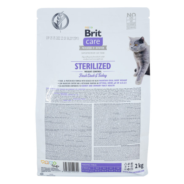 Brit Care (Бріт Кеа) Sterilized Weight Control - Сухий беззерновий корм контроль ваги стерилізованих кішок 2 кг