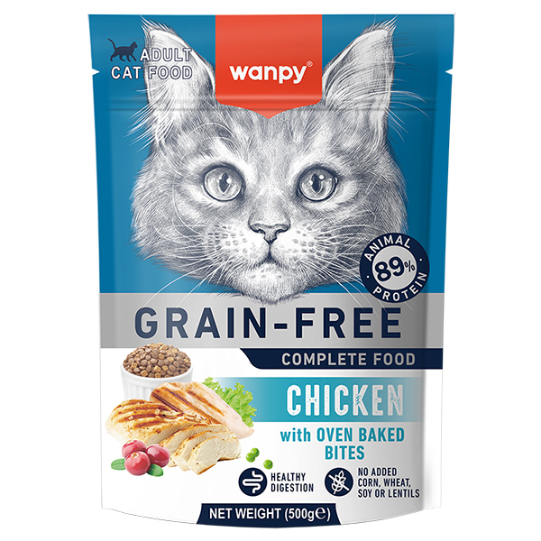 Wanpy (Ванпи) Cat Grain Free Chicken Adult - Сухой беззерновой корм для взрослых котов с мясом курицы 500 г