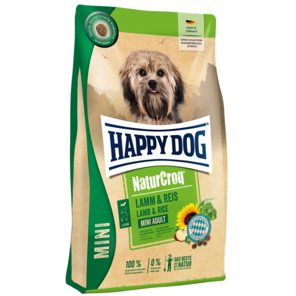 Happy Dog (Хепи Дог) NaturCroq Lamb & Rice Sensitive Digestion Adult Mini - Сухой корм для взрослых собак мелких пород с чувствительным пищеварением с мясом ягнёнка и рисом 4 кг