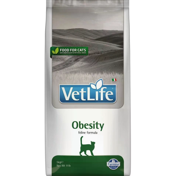 Farmina Vet Life (Фармина Вет Лайф) Cat Obesity Adult - Сухой лечебный корм для взрослых котов для снижения избыточной массы тела 5 кг